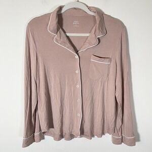 Cozy Earth Pajama Shirt Women Small Bamboo Relaxed Sleepwear Lounge‎ Minimalist